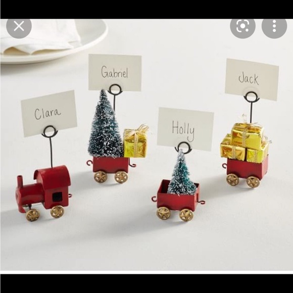 Pottery Barn Train Place Card Holder, Set of 4 Hold - Picture 3 of 4